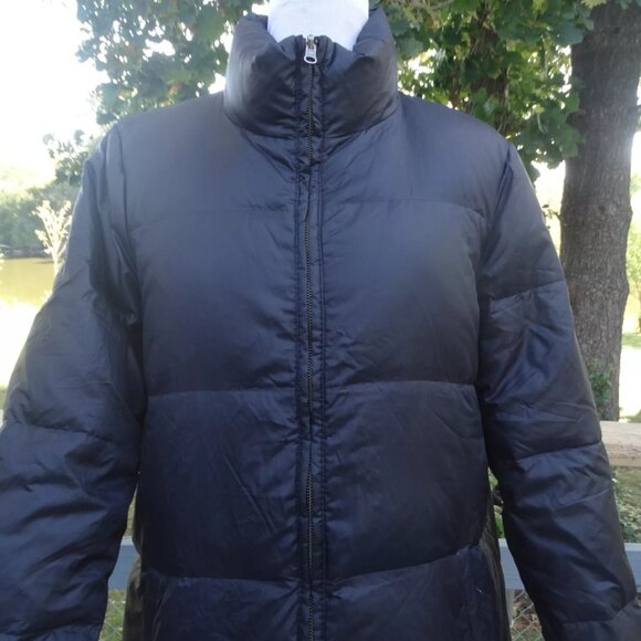 EILEEN FISHER Large Weather Resistant Long Reversible Down Coat Parka - Picture 5 of 7